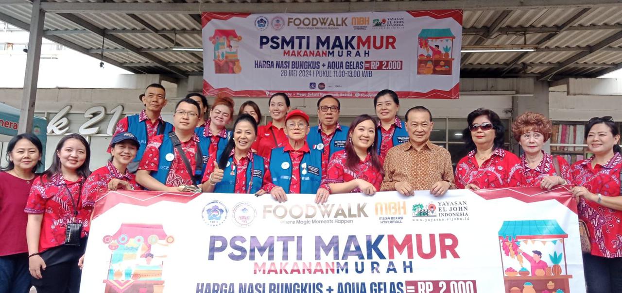 Bentuk Peduli Ketahanan Pangan Masyarakat, PSMTI Bersama PERWANTI-PSMTI Pusat Berbagi Makanan Murah