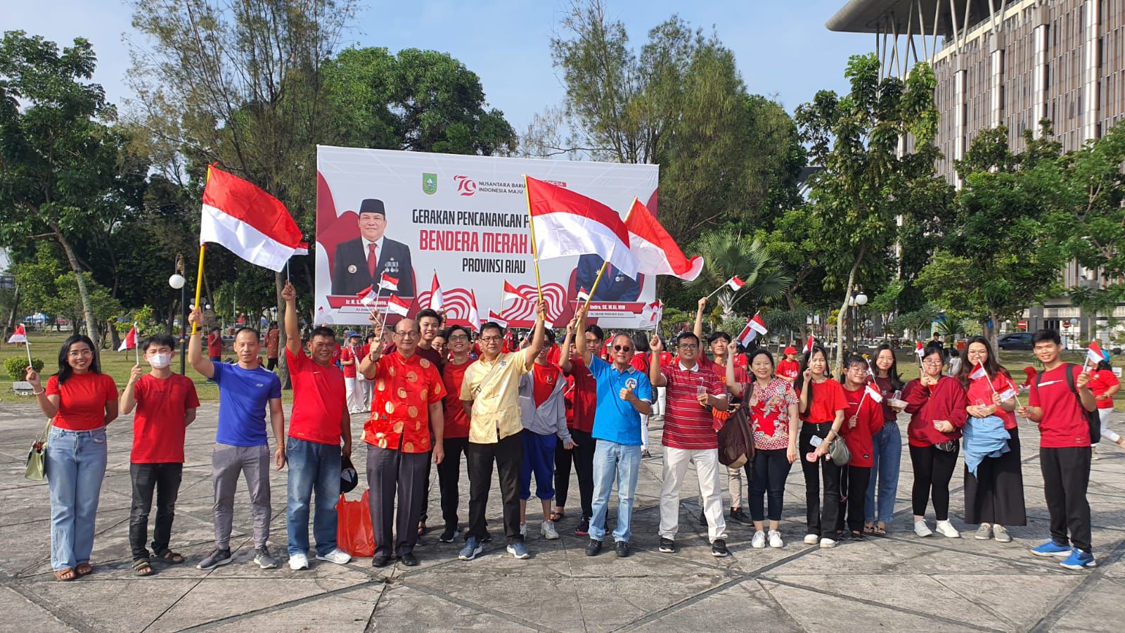 PSMTI Riau Hadiri Giat Pencanangan Gerakan Nasional Pembagian 10 Juta Merah Putih